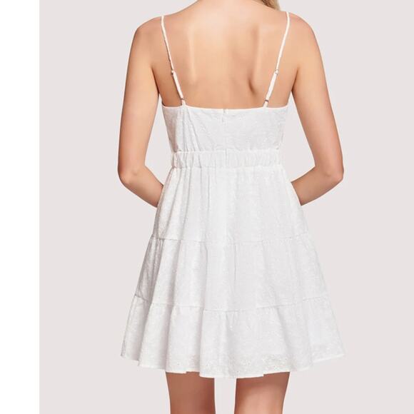 LOST & WANDER Day Trip 100% Organic Cotton White Eyelet Mini Dress Size XS - Picture 6 of 10